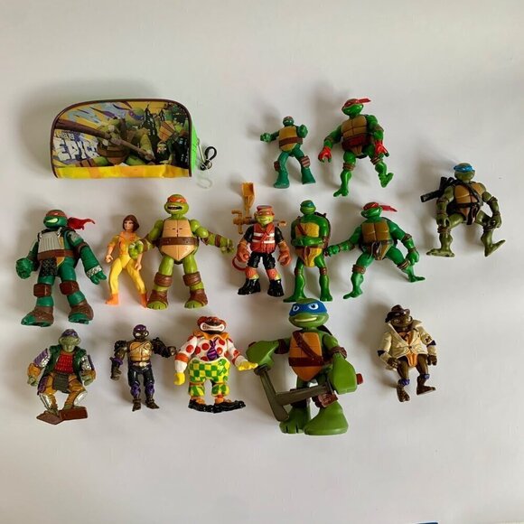Vintage Lot Teenage Mutant Ninja Turtles Figures 15 Pieces - Picture 1 of 8